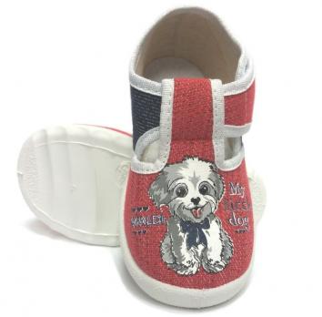 Тапочки Waldi Даша, красные, собачка.