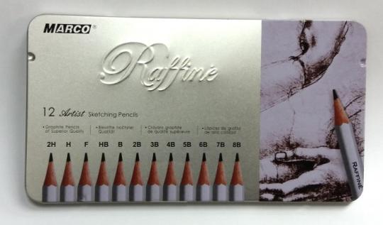 Набор графитных карандашей 2H-8B (12шт) Marco