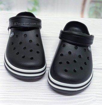 Кроксы чёрные, подростковые, Даго стиль,