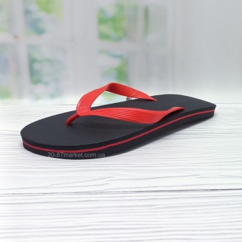 Вьетнамки мужские чёрные, верх красный, Bona, арт.34503