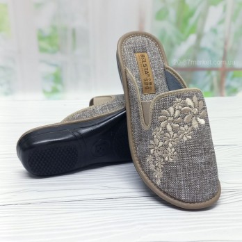 Бежевые женские тапочки Белста