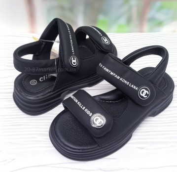 Детские босоножки для девочки, на платформе, чёрные