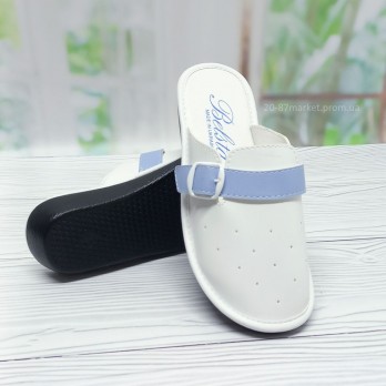 Женские белые тапочки Белста, экокожа, закрытые.