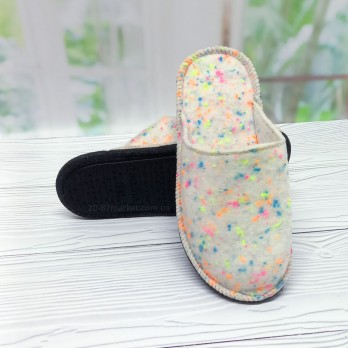 Женские паркетные тапочки из войлока, молочные, Белста