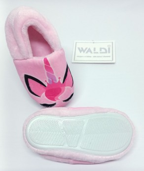 Детские домашние тапочки Валди, для девочки, р.24-33, арт.34705, единорог, розовые
