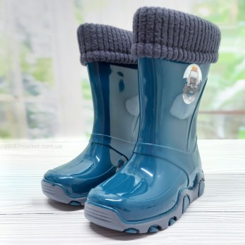 Резиновые сапоги для мальчика, синие, Демар, утеплитель
