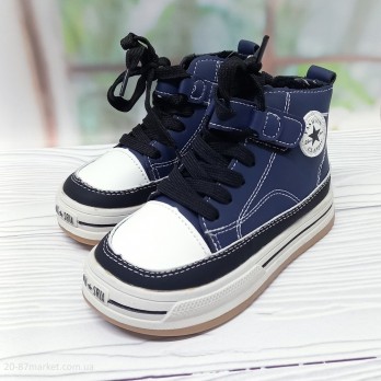 Детские ботинки демисезонные, GFB, синие, застёжки на липучках