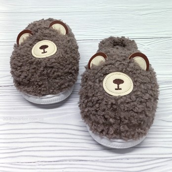 Детские домашние тапочки, коричневые 