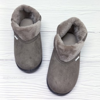 Женские комнатные тапочки тм Даго стиль мех хаки