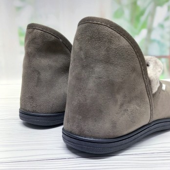 Женские омашние тапочки, цвет хаки, высокий задник