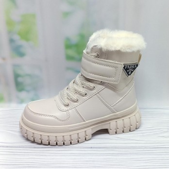 Зимние детские ботинки для девочки, тм Clibee, бежевые