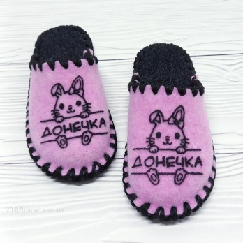Детские паркетные тапочки для девочки, розовые, принт мышка
