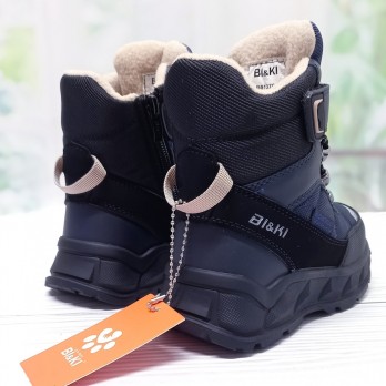 Ботинки для мальчика р.27-32 Bi&Ki арт.34980 застёжки на липучках и замке синие