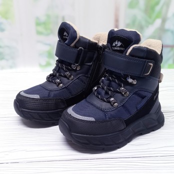 Ботинки для мальчика р.27-32 Bi&Ki арт.34980 застёжки на липучках и замке синие