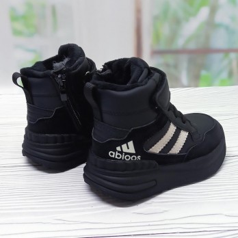 Зимние детские ботинки для мальчика, чёрные