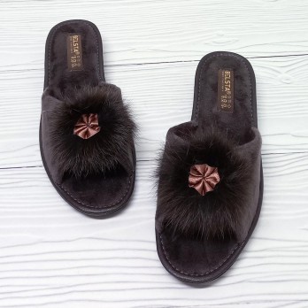 Женские комнатные тапочки Белста, коричневые