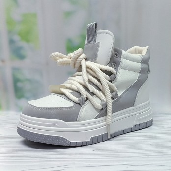 Детские зимние кроссовки хайтопы для девочки, тм Shosho, белые