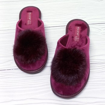 Домашние женские тапочки Белста, бордовые