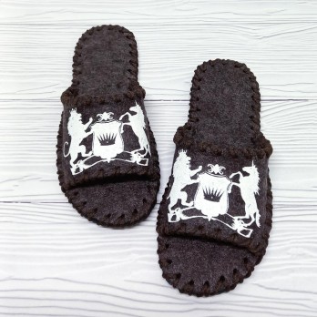 Фетровые муские тапочки Vends коричневые