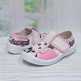 Тапочки розовые, для девочки, Валди, принт куроми