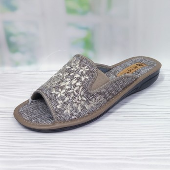 Женские домашние тапочки Белста, бежевые открытые