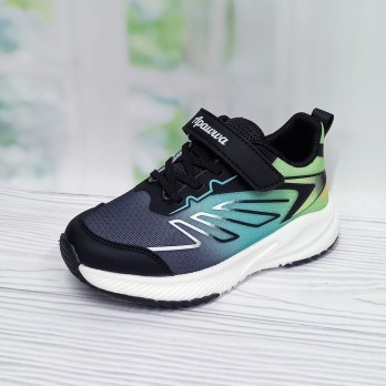 Детские кроссовки для мальчика, тм Apawwa серо-салатовые