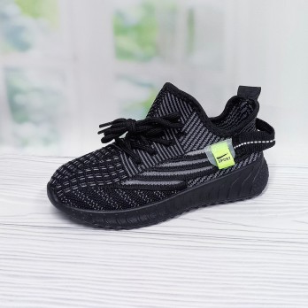 Чёрные текстильные кроссовки для мальчика