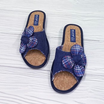 Капці жіночі домашні Белста арт.35520 р.37-40 сині бант-квіточка