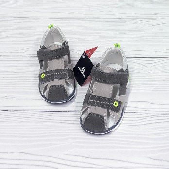 Детские босоножки для мальчика, серые, липучки.