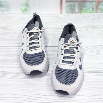 Кроссовки мужские молочного цвета, сетка