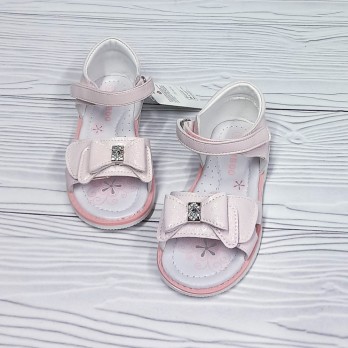 Розовые открытые босоножки, застёжки на липучках