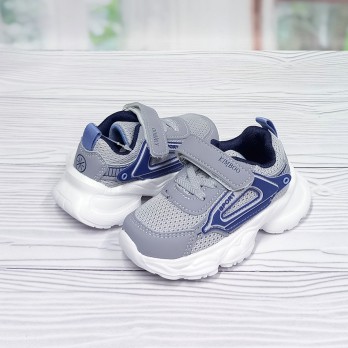 Кроссовки для мальчика, весна-лето серого цвета.