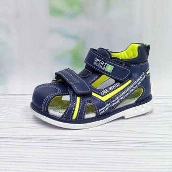 Детские сандалии для мальчика, тм Kimboo, синие, закрытые