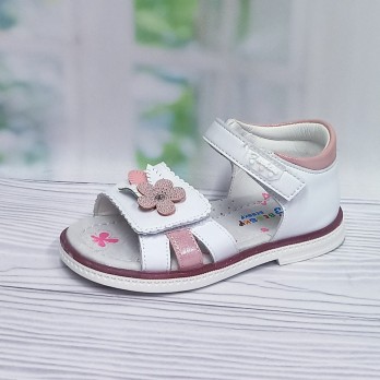 Детские босоножки для девочки, белые, р.26-31, тм Bessky липучки
