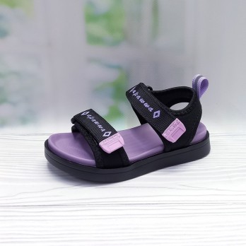 Детские босоножки для девочки, тм Apawwa, р.26-31, чёрно-фиолетовые