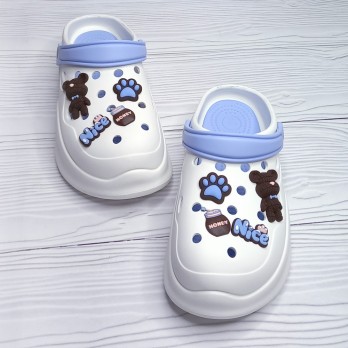 Кроксы женские, белые, р.36-41, тм Jose Amorales, джибитсы