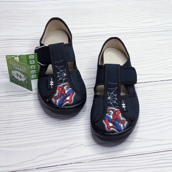 чёрные детские домашние тапочки