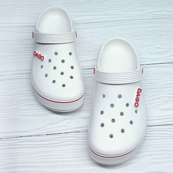 Женкие белые кроксы сабо