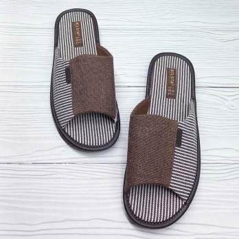 Мужские тапочки Белста, коричневые, открытый носок и пятка