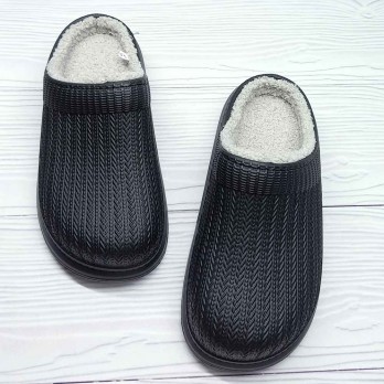 Женские утеплённые галоши чёрного цвета