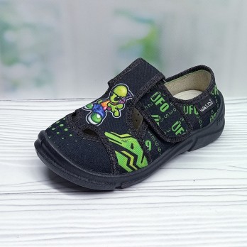 Детские текстильные тапочки Waldi для мальчика, чёрные