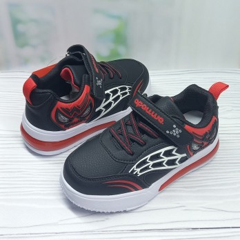 кроссовки чёрные для мальчика, застёжки на липучках