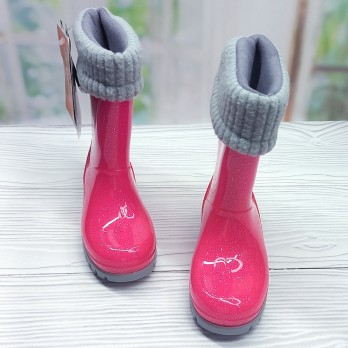 розовые перламутровые сапогидля девочки, резиновые