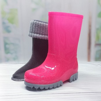 детские резиновые сапоги для девочки, съёмный утеплитель