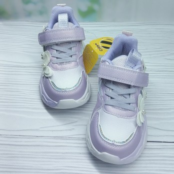 Детские кроссовки для девочки, застёжки на липучках, украшены бабочками