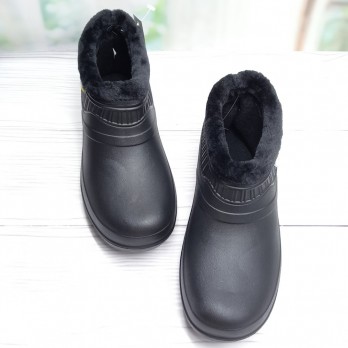 Женские галоши Даго Стиль, утеплённые, чёрного цвета