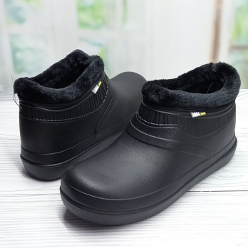 Dago Style галоши женские, чёрные, утепленны искуственным мехом