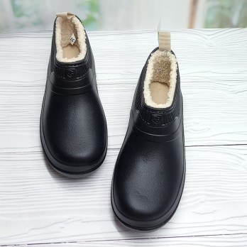 Чёрные женские галоши, утеплённые