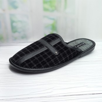 Мужские домашние тапочки Белста, серые, в клеточку