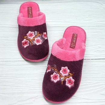 Женские махровые тапочки Белста, бордовые